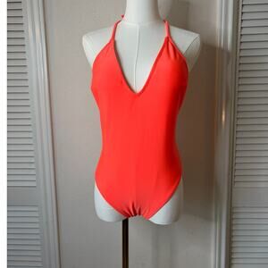 Luz De Mar One-Piece Bathing Suit Size S Neon Tropic Orange